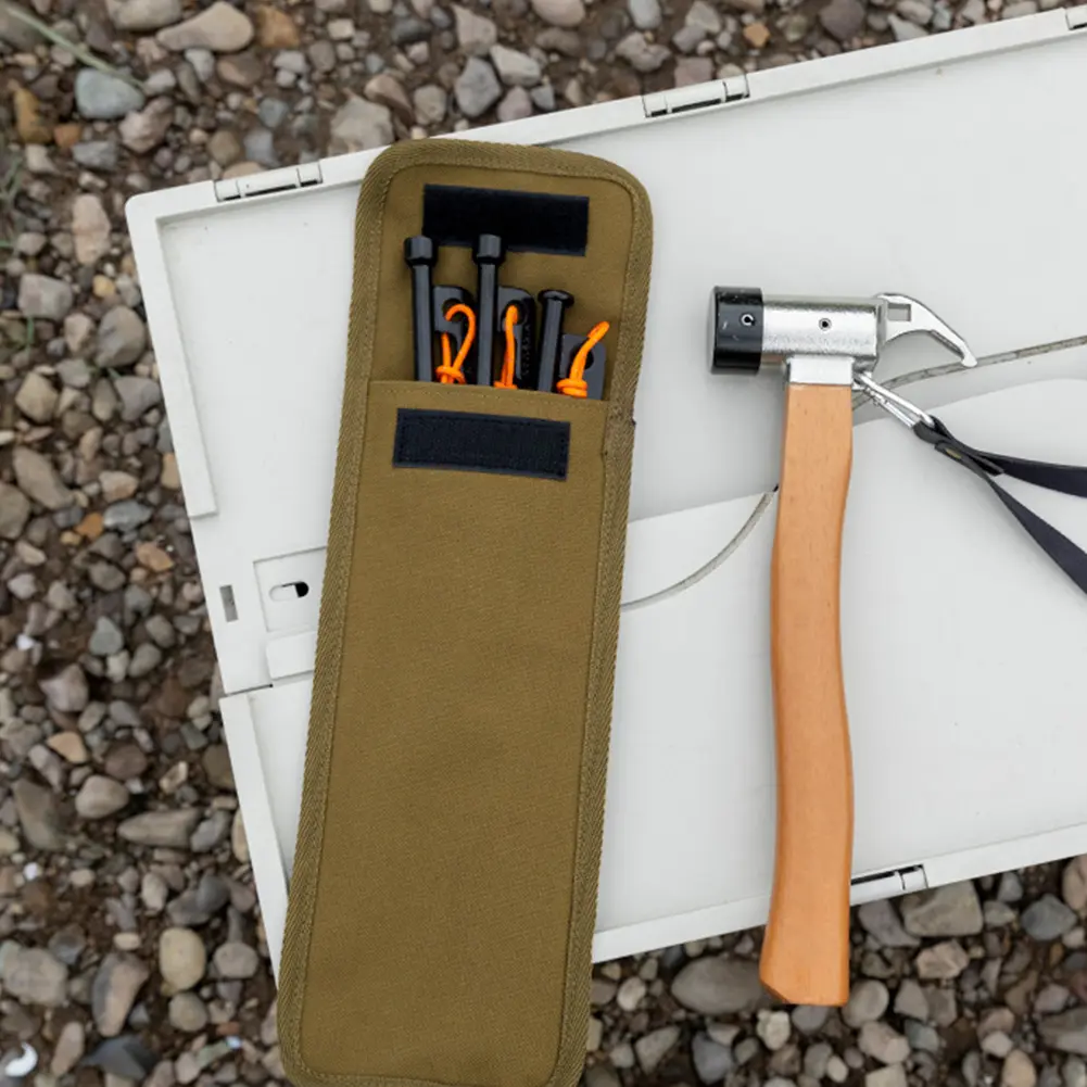 8.66 X 4.92 X 1.18 In Camping Tent Stake Bag Portable Tent Peg Bag Tent Stake Storage Bag for Hiking Outdoor Use Camping