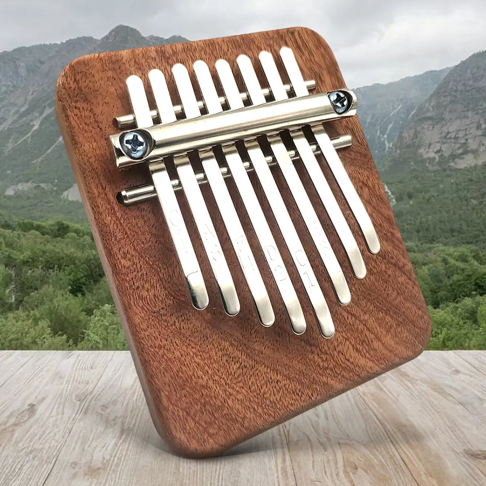 8 Key Mini Kalimba Mini Thumb Piano Portable Wooden Finger Piano Musical Thumb Piano for Kids Adults Beginners