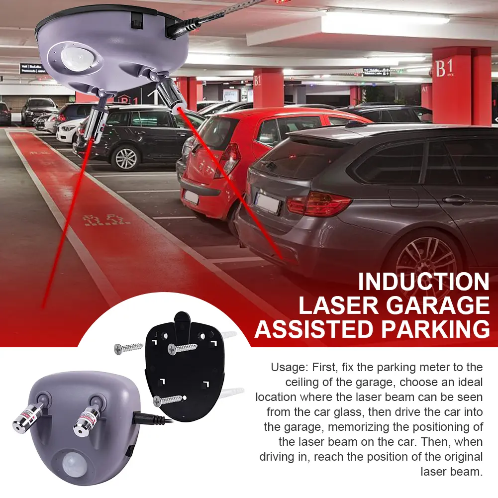 Car Laser Garage Parking Sensor 500mAh Assist Aid Guide Stop Light System 110-220V Parking Assistance Aid Car Garage Carport
