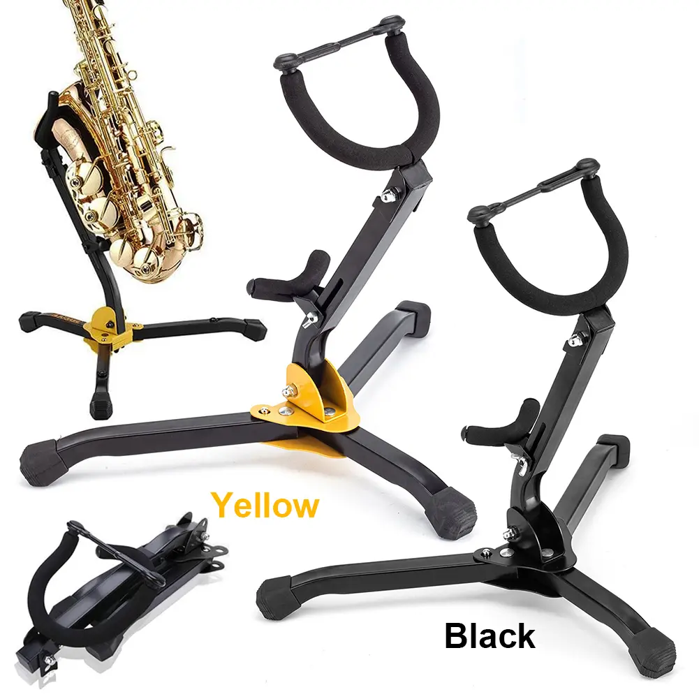Alto Tenor Saxophone Stand Portable Folding Sax Tripod Metal Holder Adjustable Saxophone Floor Bracket Musical Instrument Parts