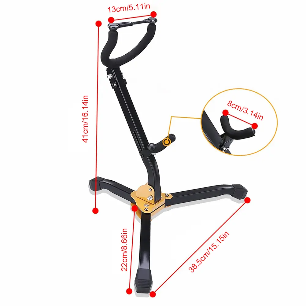 Alto Tenor Saxophone Stand Portable Folding Sax Tripod Metal Holder Adjustable Saxophone Floor Bracket Musical Instrument Parts