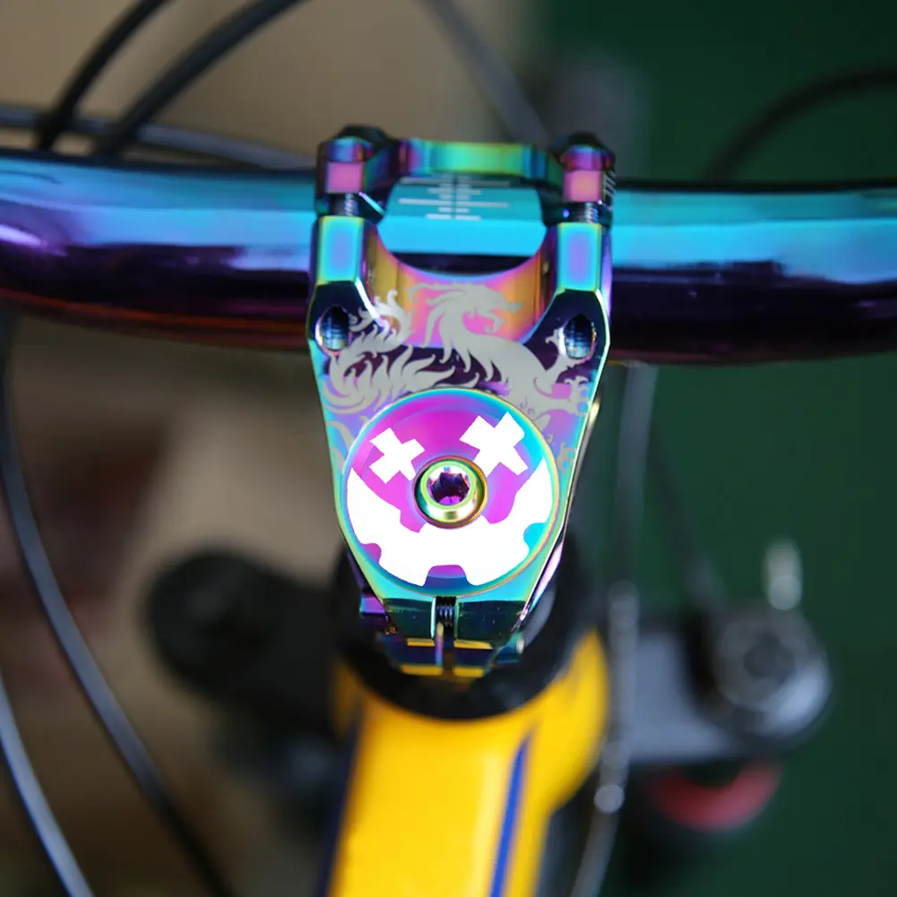 Titanium Headset Stem Top Cap with Bolt M6 Bicycle Headset Top Cover Steerer Fork Tube Headset Cap Cover MTB Bike Parts