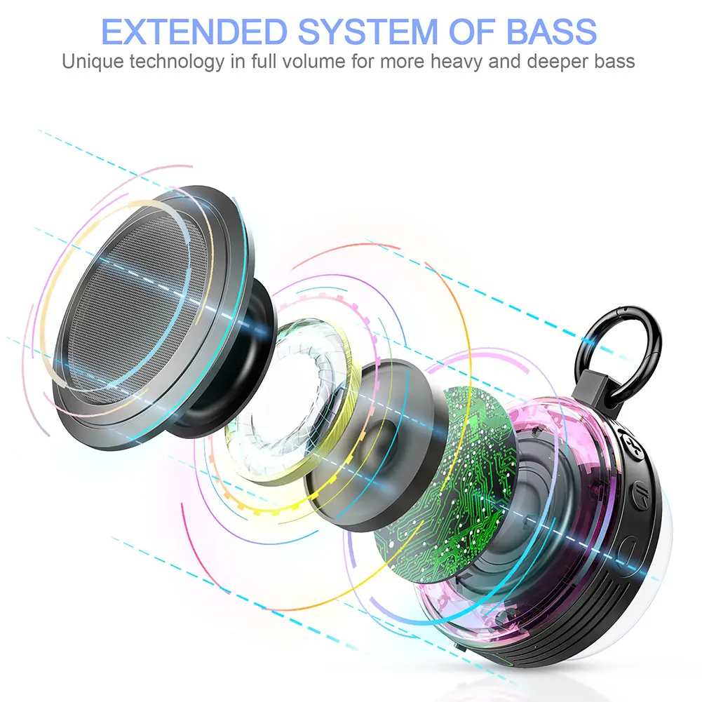 Portable Wireless Speaker Bluetooth-Compatible True Wireless Stereo Outdoor Subwoofer IPX7 Waterproof Sports Speaker for Outdoor