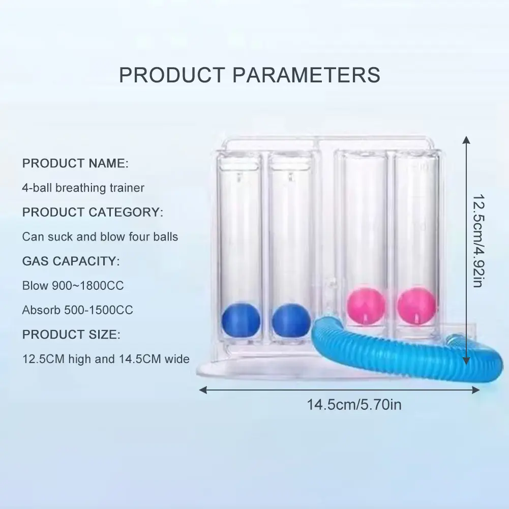 4 Balls Vital Capacity Measuring Device Boost Lung Capacity Natural Lung Function Training Device Rehabilitation Equipment