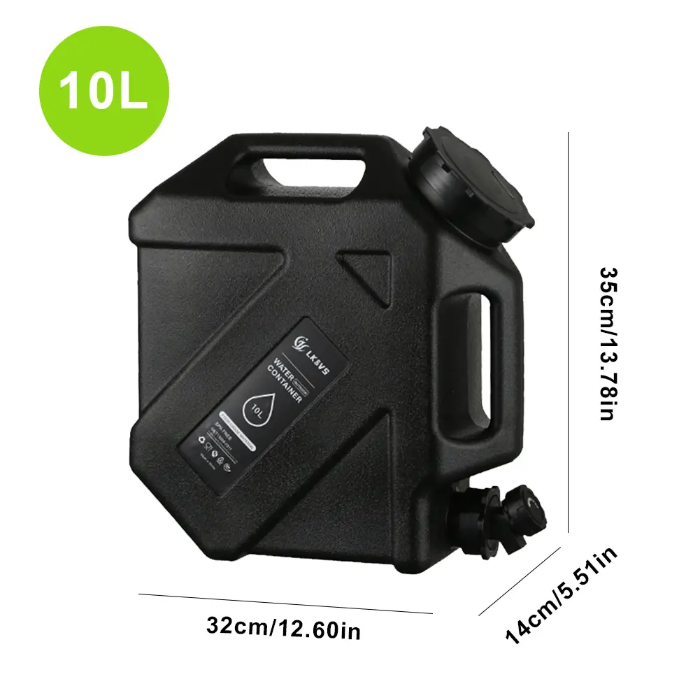 10L Water Storage Container with Faucet Portable Water Tank Large Capacity Water Dispenser Carrier for Vehicle Car Camping