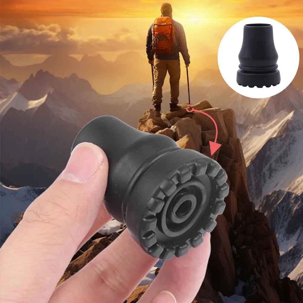 2Pcs Trekking Pole Tip Protector 16/20/22mm Cane Tip Replacement Rubber Walking Pole Tips Replacement Cane Crutch Accessories