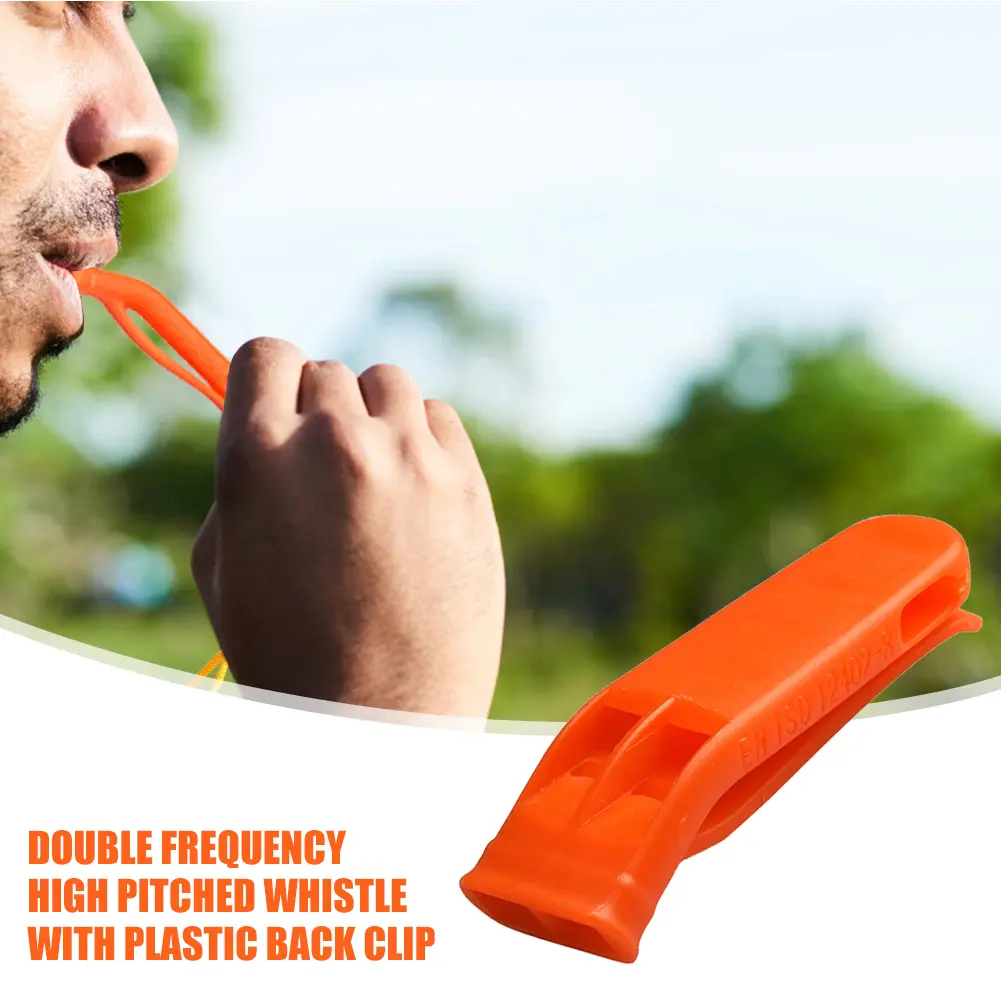 1/5/10pcs Sports Whistle Multifunction Outdoor Emergency Whistle Double Pipe Rescue Whistle Plastic for Camping Hiking