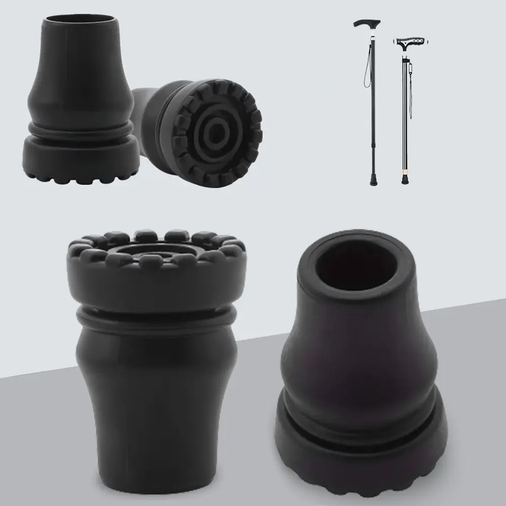 2Pcs Trekking Pole Tip Protector 16/20/22mm Cane Tip Replacement Rubber Walking Pole Tips Replacement Cane Crutch Accessories