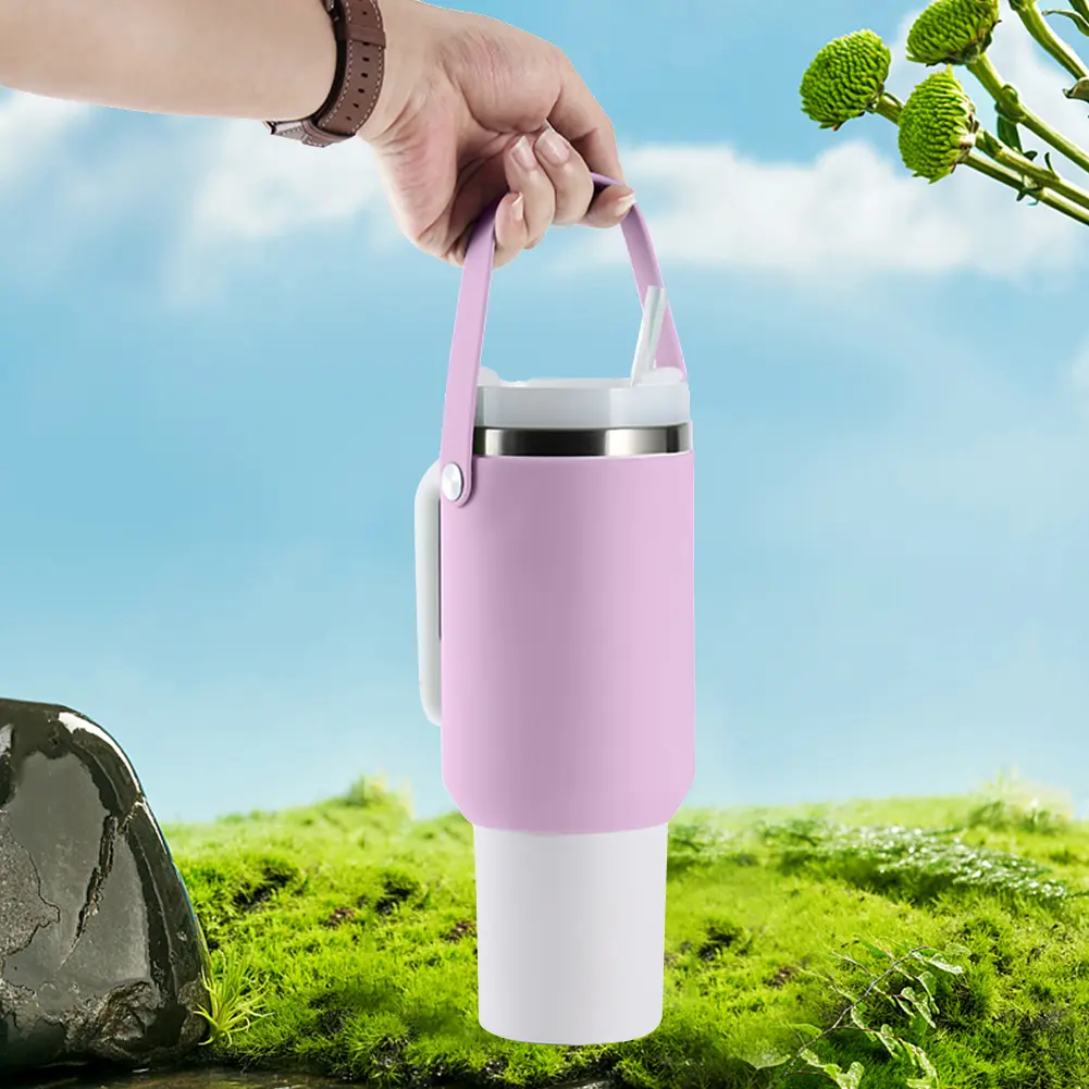 Cup Protective Sleeve Water Bottle Holder with Portable Handle Water Bottle Carrier Bag Sleeve Accessories for Stanley Cup 40oz
