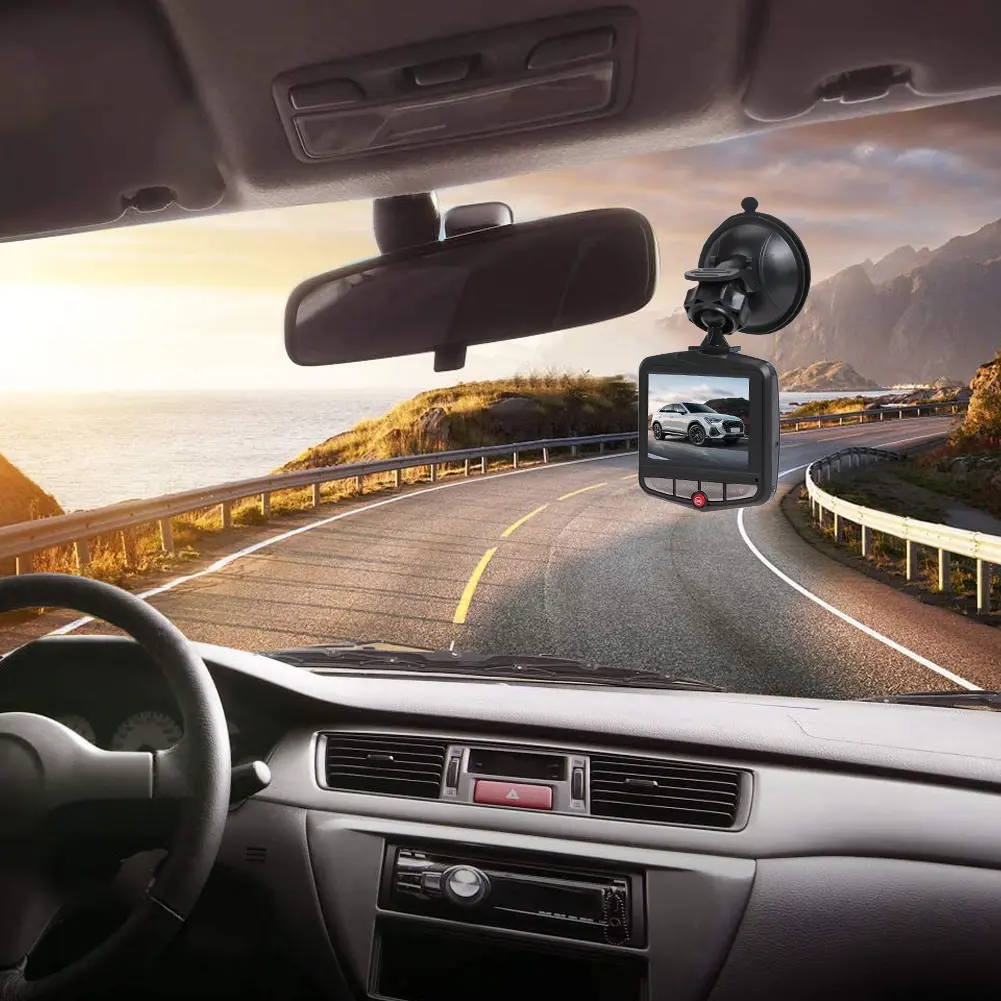 Car DVR Suction Cup HD 1080P Vehicle Video Recorder Night Vision Driver Recorder 2.4 Inch LCD Screen Motion Detection G-Sensor