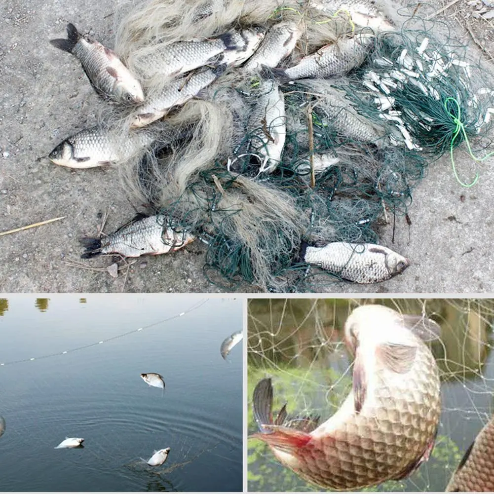Sinker Cast Net Fishing Network Hand Cast Three Layer Sinker Carp Fishing Net Outdoor Throw Catch Fishing Gill Net