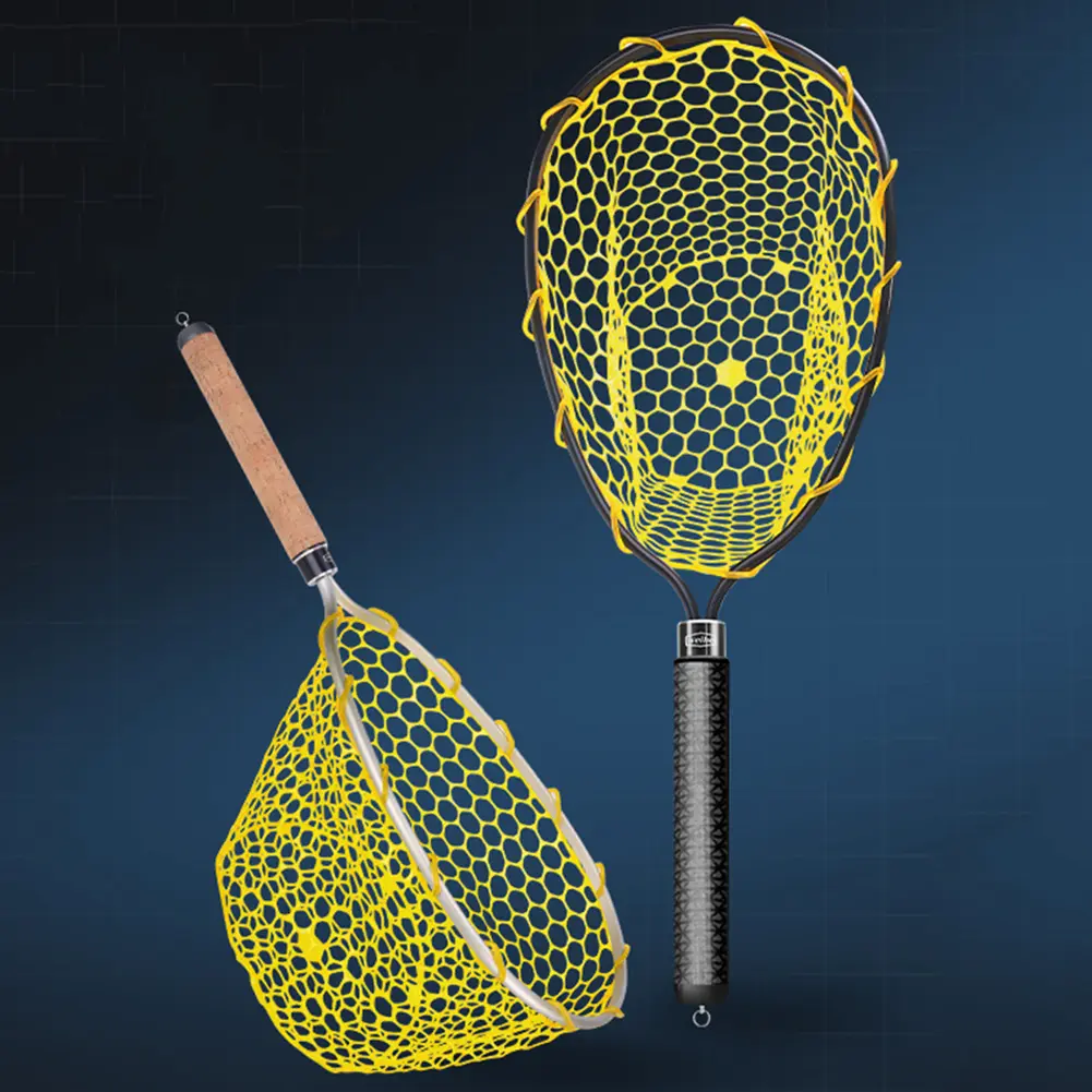 Fishing Hand Net Portable Fishing Landing Mesh Anti Slip Wear Resistance Lightweight Large-capacity Fishing Accessories