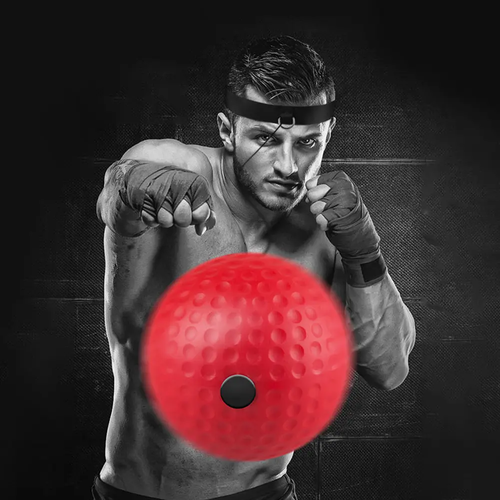 Reflex Punching Ball with Headband Hand Eye Coordination Training Boxing Reflex Speed Ball Improve Speed PU Boxing Equipment