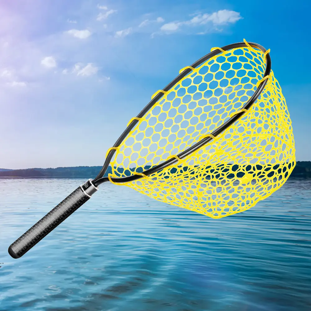 Fishing Hand Net Portable Fishing Landing Mesh Anti Slip Wear Resistance Lightweight Large-capacity Fishing Accessories