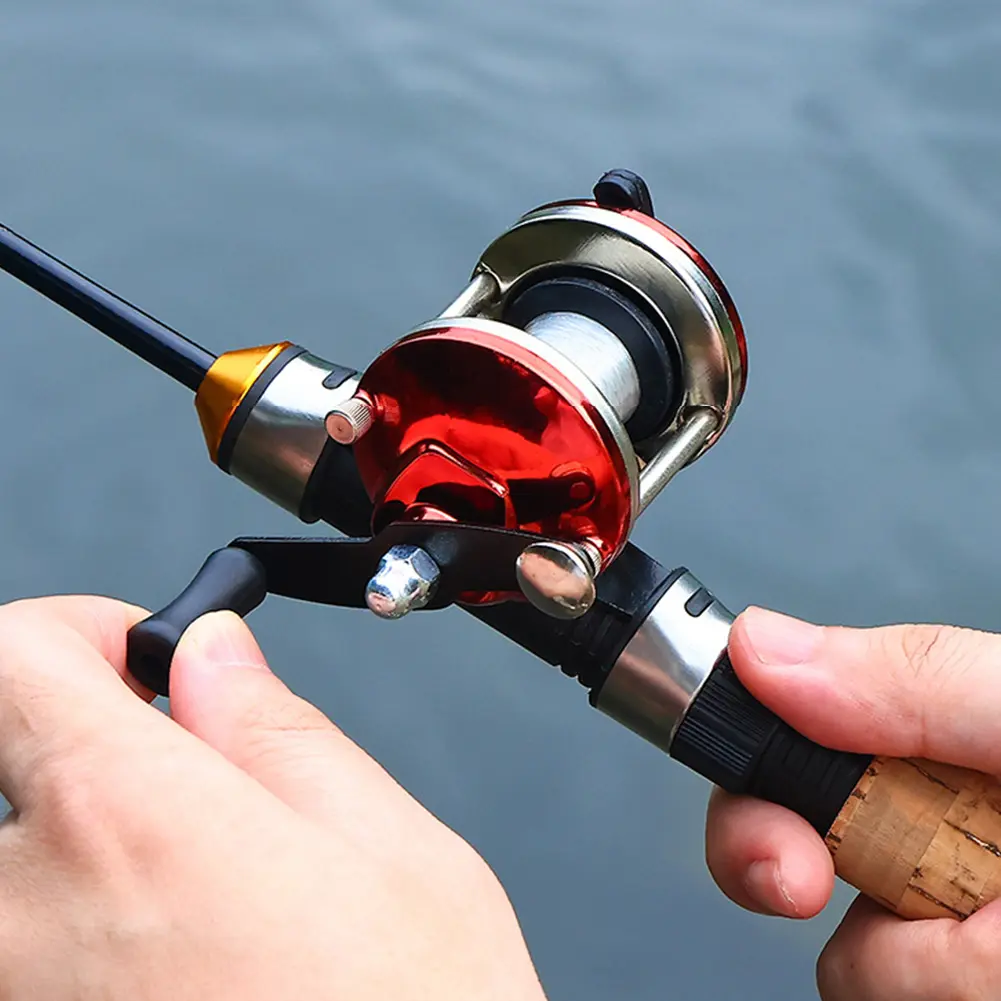Telescoping Ice Fishing Rod Set Carbon Fiber Ice Fishing Rod and Reel Combo Mini Pole Ice Fishing Reel Set for Ice Fishing