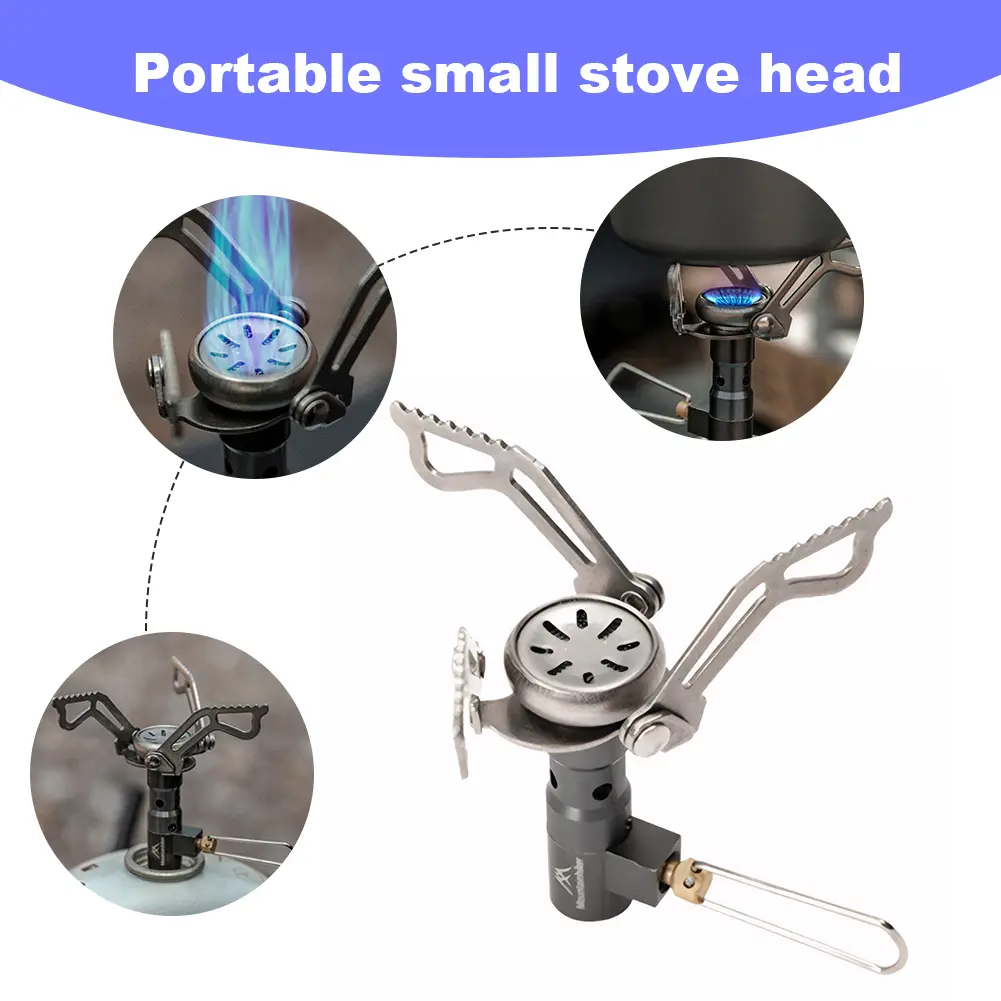 Folding Camping Stove Camping Stove Stand Burner 2500W Portable Survival Furnace Outdoor Gas Burner Head for Outdoor Cooking