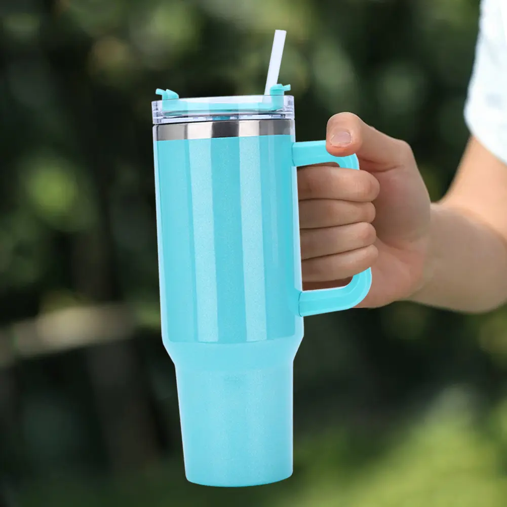40oz Straw Vacuum Insulated Cup Stainless Steel Double-Layer Insulated Cup Vacuum Thermal Insulated Mug for Cold Hot Beverages