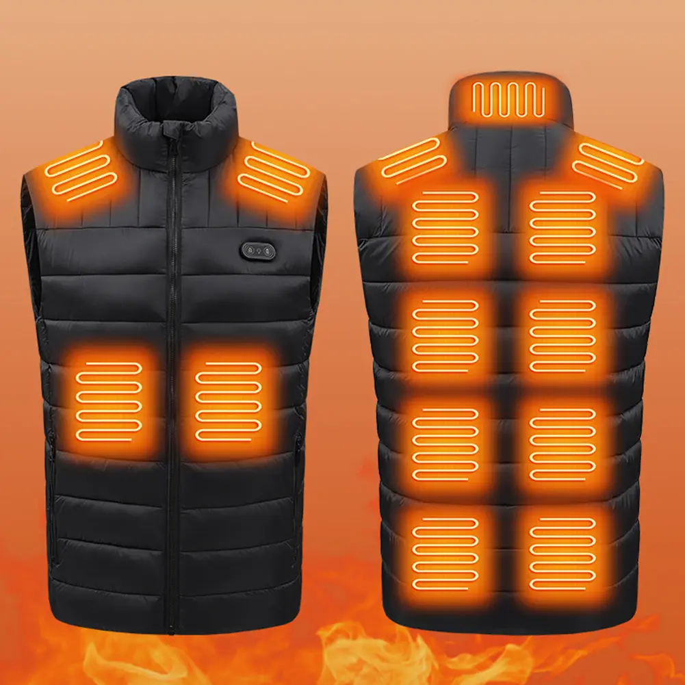 Heated Vest Electric Heating Vest 3 Level Adjustable 15 Areas Heated Thermal Vest Windproof Electric Heating Gilet for Men Women