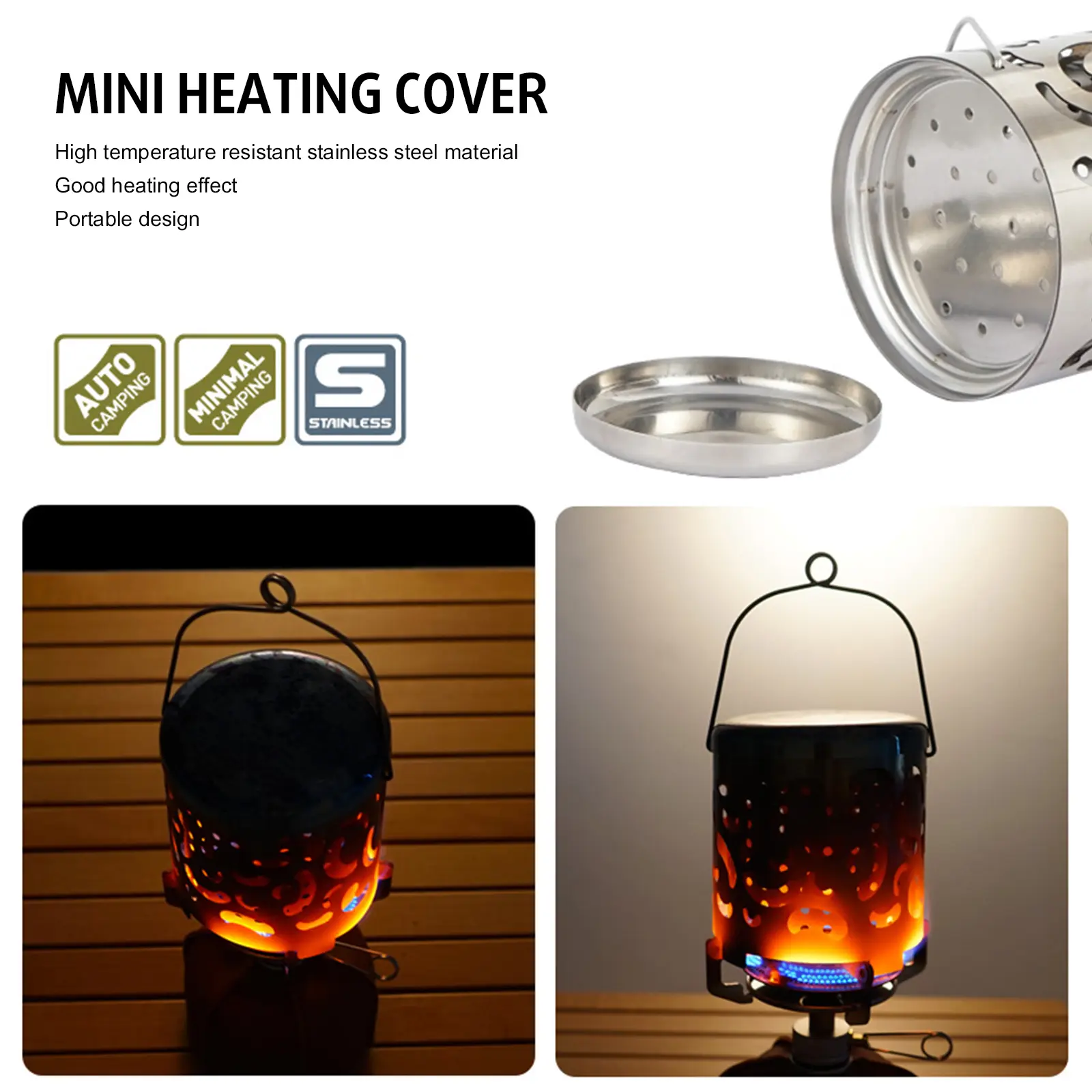 Camping Portable Mini Heater Camping Stove Tent Heater Gas Burner Covers Stainless Steel Camping Heating Stove Warm Equipment