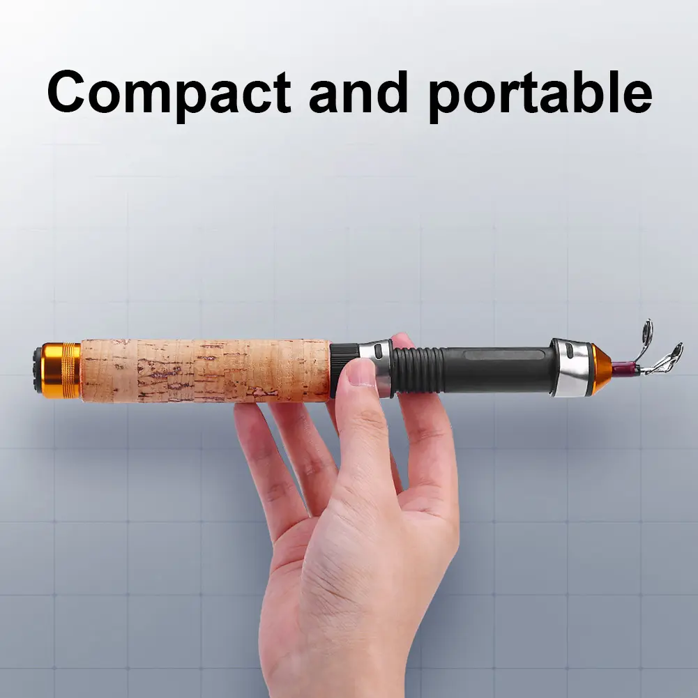 Telescoping Ice Fishing Rod Set Carbon Fiber Ice Fishing Rod and Reel Combo Mini Pole Ice Fishing Reel Set for Ice Fishing