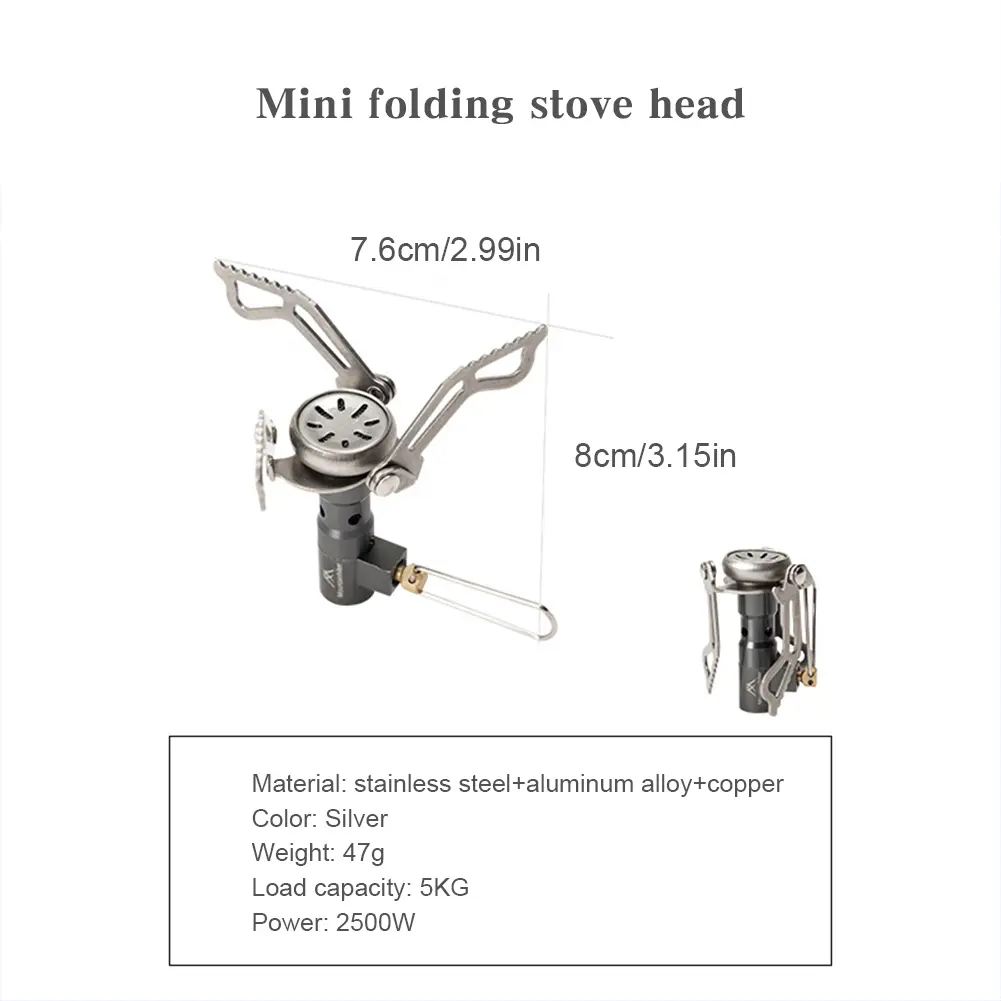 Folding Camping Stove Camping Stove Stand Burner 2500W Portable Survival Furnace Outdoor Gas Burner Head for Outdoor Cooking