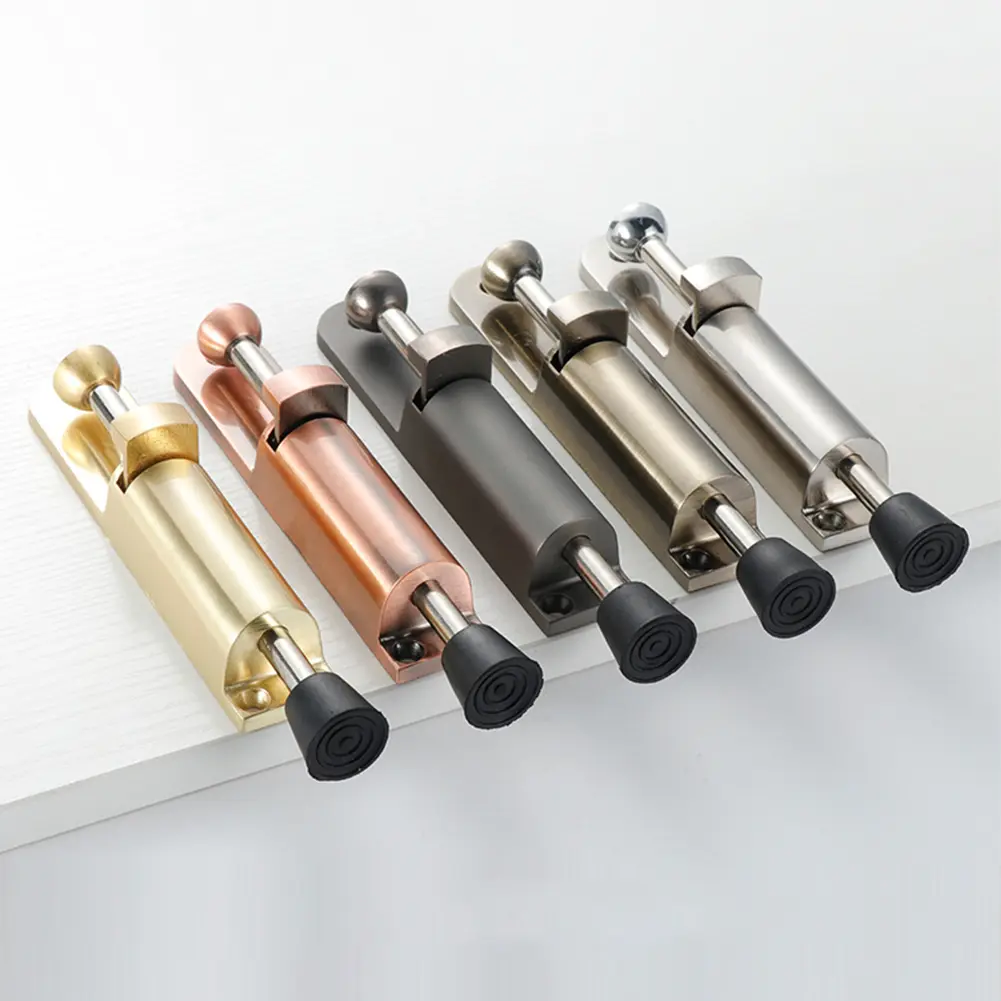 Telescopic Door Stopper Spring Loaded Heavy Duty Stopper Metal Adjustable Position with Foot Brake Wedges for Door Bottom Seam