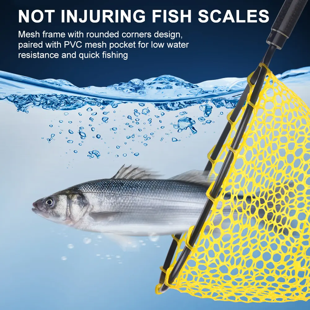 Fishing Hand Net Portable Fishing Landing Mesh Anti Slip Wear Resistance Lightweight Large-capacity Fishing Accessories