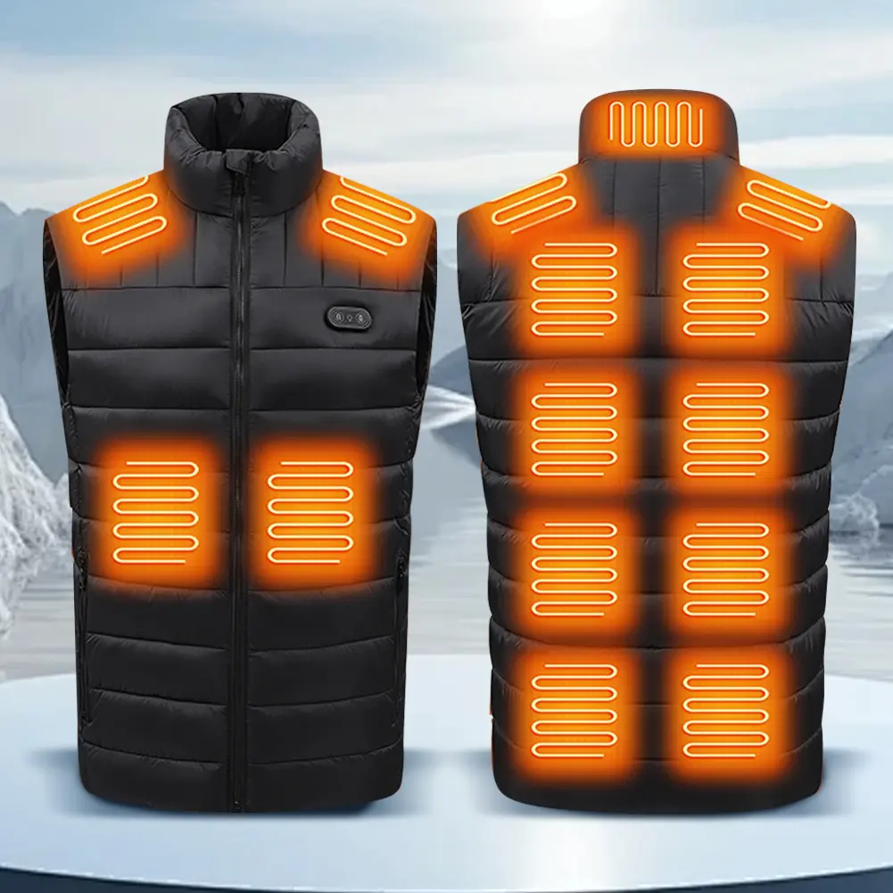 Heated Vest Electric Heating Vest 3 Level Adjustable 15 Areas Heated Thermal Vest Windproof Electric Heating Gilet for Men Women