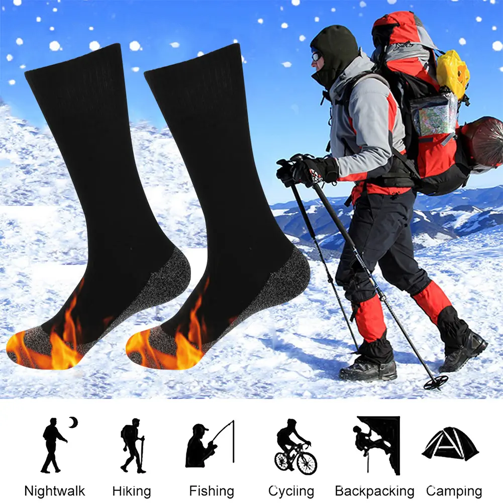 1/2Pairs Self-heating Socks Thermal Heated Socks Soft Elastic Thicken Anti-Slip Socks For Women Men Camping Fishing Cycling Ski