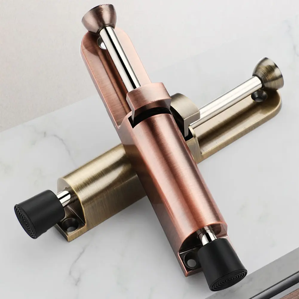 Telescopic Door Stopper Spring Loaded Heavy Duty Stopper Metal Adjustable Position with Foot Brake Wedges for Door Bottom Seam