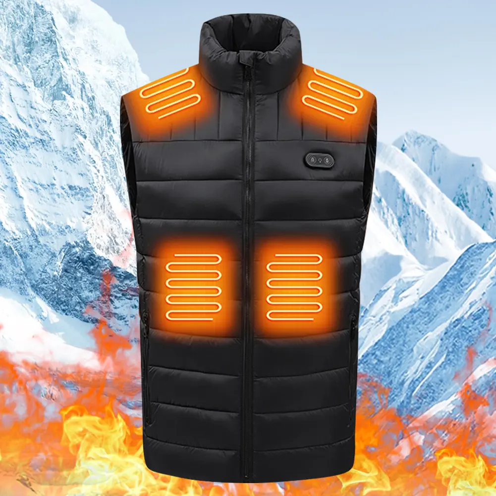Heated Vest Electric Heating Vest 3 Level Adjustable 15 Areas Heated Thermal Vest Windproof Electric Heating Gilet for Men Women