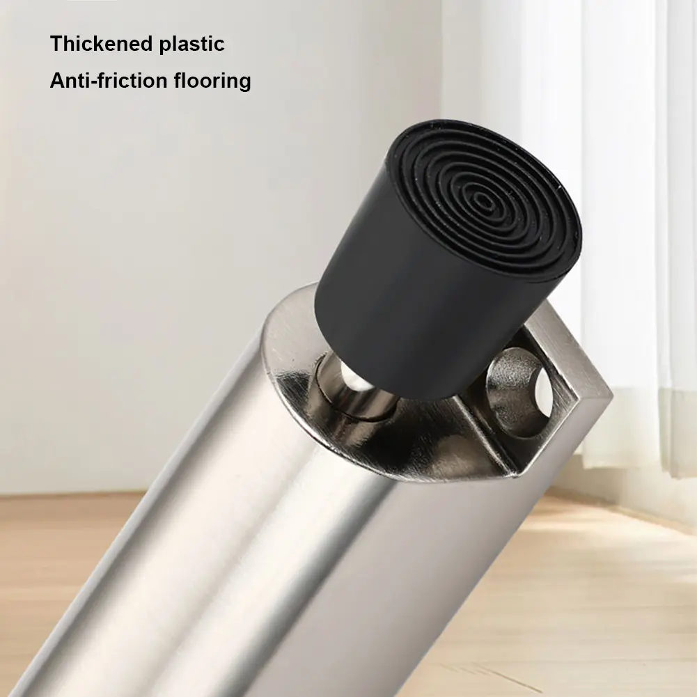 Telescopic Door Stopper Spring Loaded Heavy Duty Stopper Metal Adjustable Position with Foot Brake Wedges for Door Bottom Seam