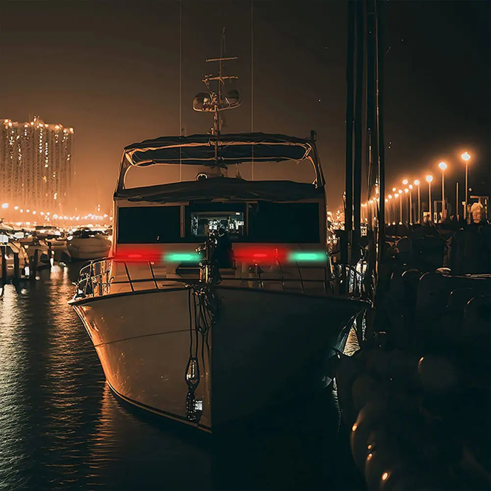 LED Sailing Signal Lamp Type-C Charging Marine Yacht Warning Light 4 Modes Boat Stern Lights for Night Kayaking Boating