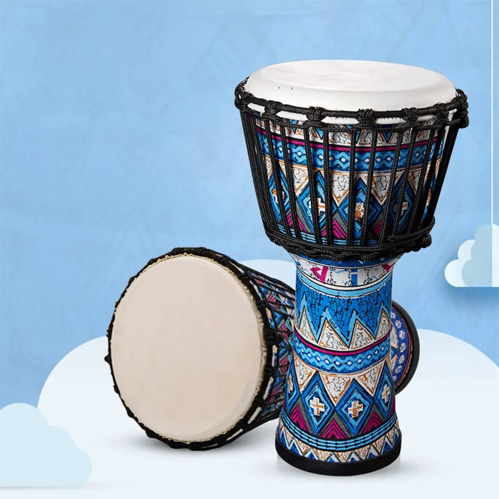 Goatskin Drumhead African Drum Colorful Art Patterns 8inch Hand Drum Congo Drum Great Gift for Beginners Adults and Kids