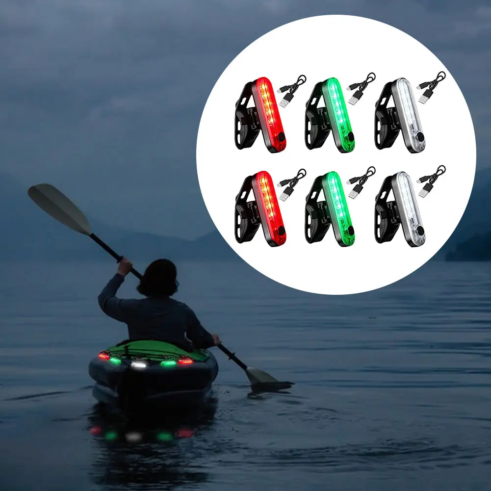 LED Sailing Signal Lamp Type-C Charging Marine Yacht Warning Light 4 Modes Boat Stern Lights for Night Kayaking Boating