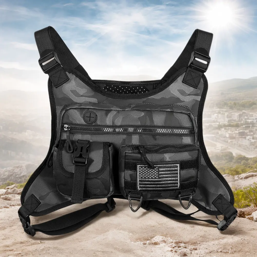 Running Vest Bag Adjustable Strap Fashion Sport Backpack Large Capacity Streetwear Chest Bag for Running Travel