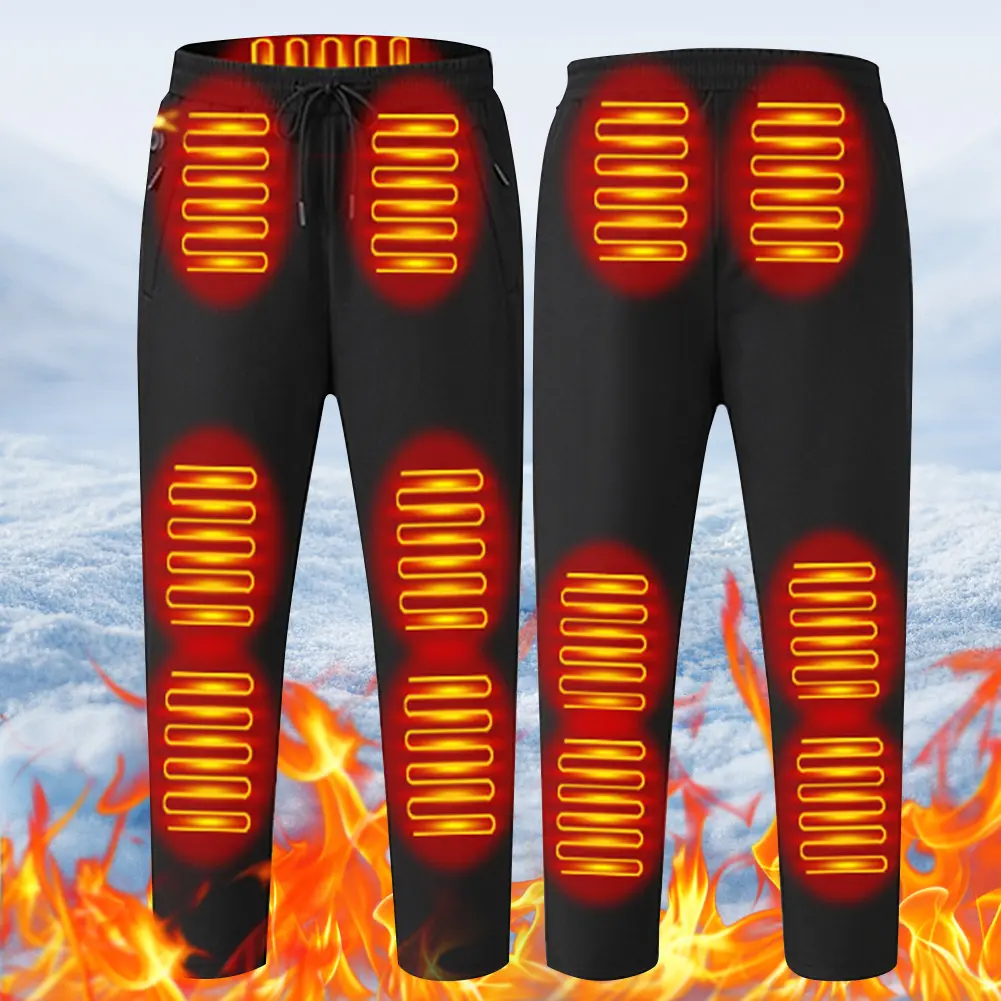 Heating Pants for Men Women Elastic Waist USB 5V Thermal Pants 12 Heating Zone Heated Trousers for Skiing Fishing Motorcycle
