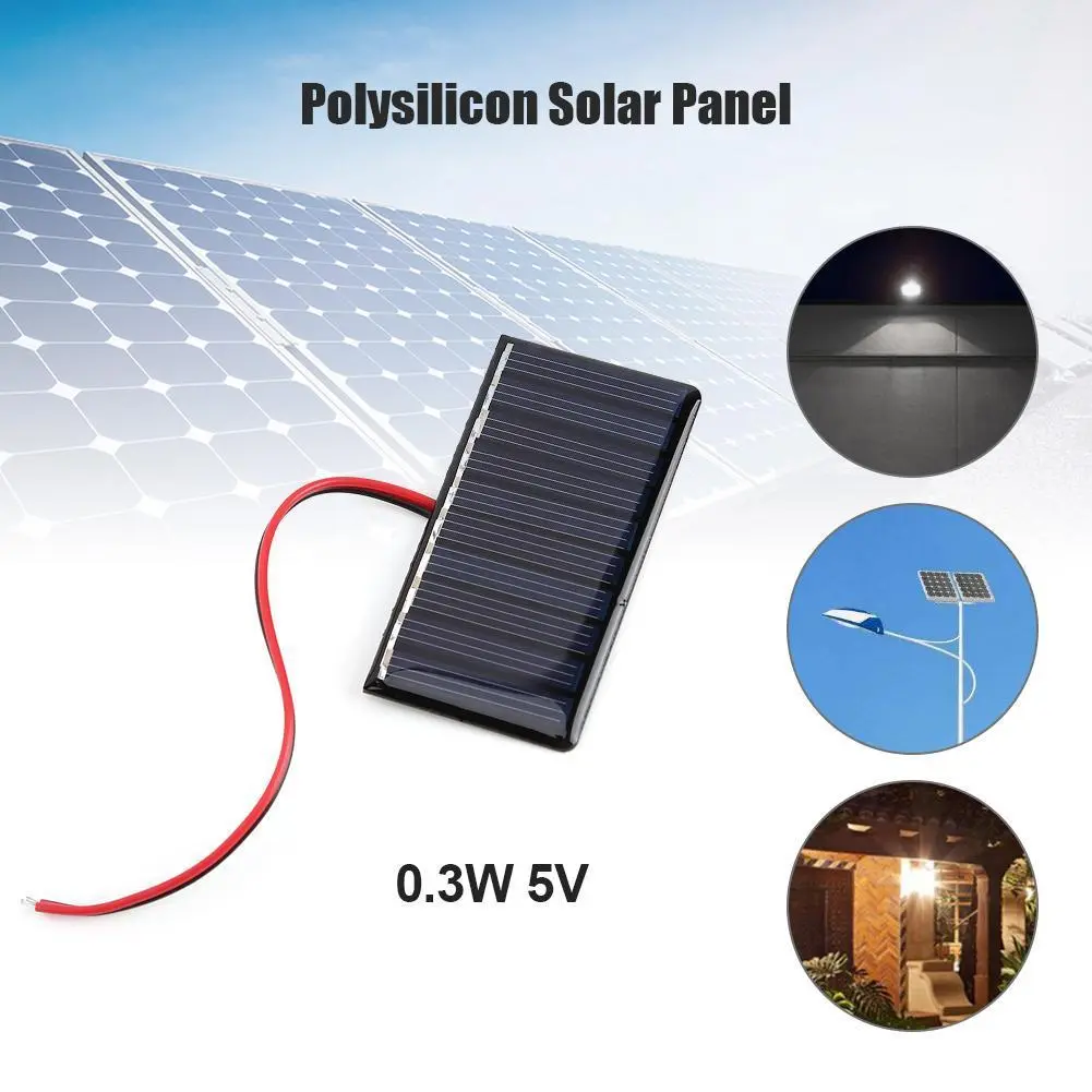 Solar Cells Outdoor Camping Hiking Solar Car Charger 0.3W 5V Polysilicon Epoxy Panel Module Lights Battery Power Charger