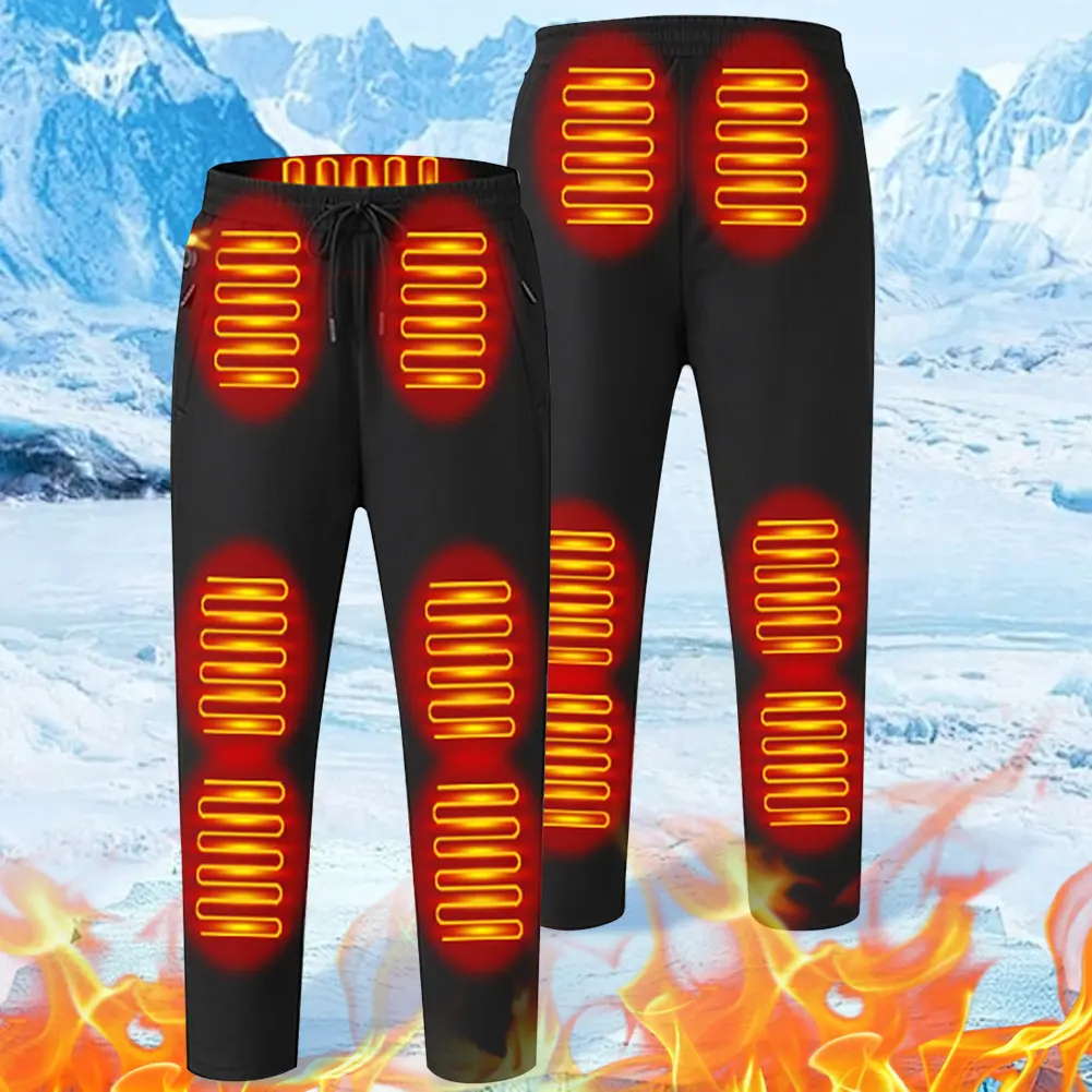 Heating Pants for Men Women Elastic Waist USB 5V Thermal Pants 12 Heating Zone Heated Trousers for Skiing Fishing Motorcycle