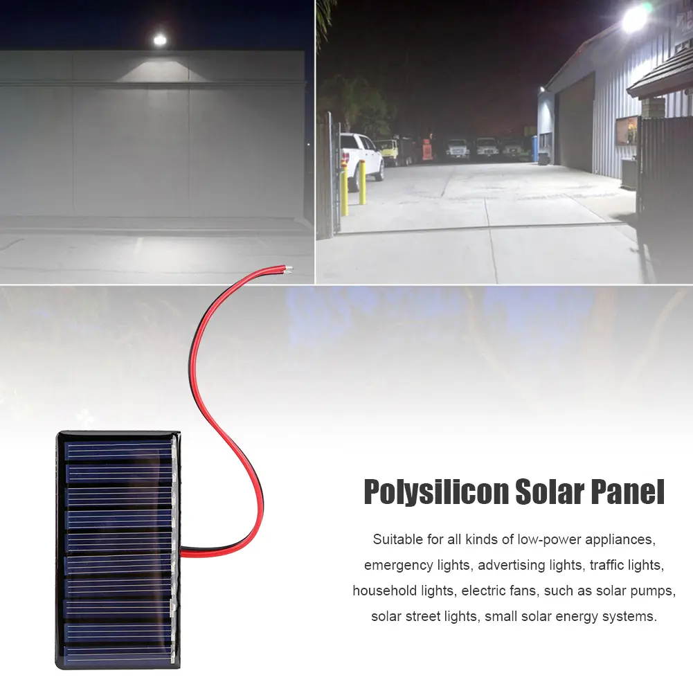 Solar Cells Outdoor Camping Hiking Solar Car Charger 0.3W 5V Polysilicon Epoxy Panel Module Lights Battery Power Charger