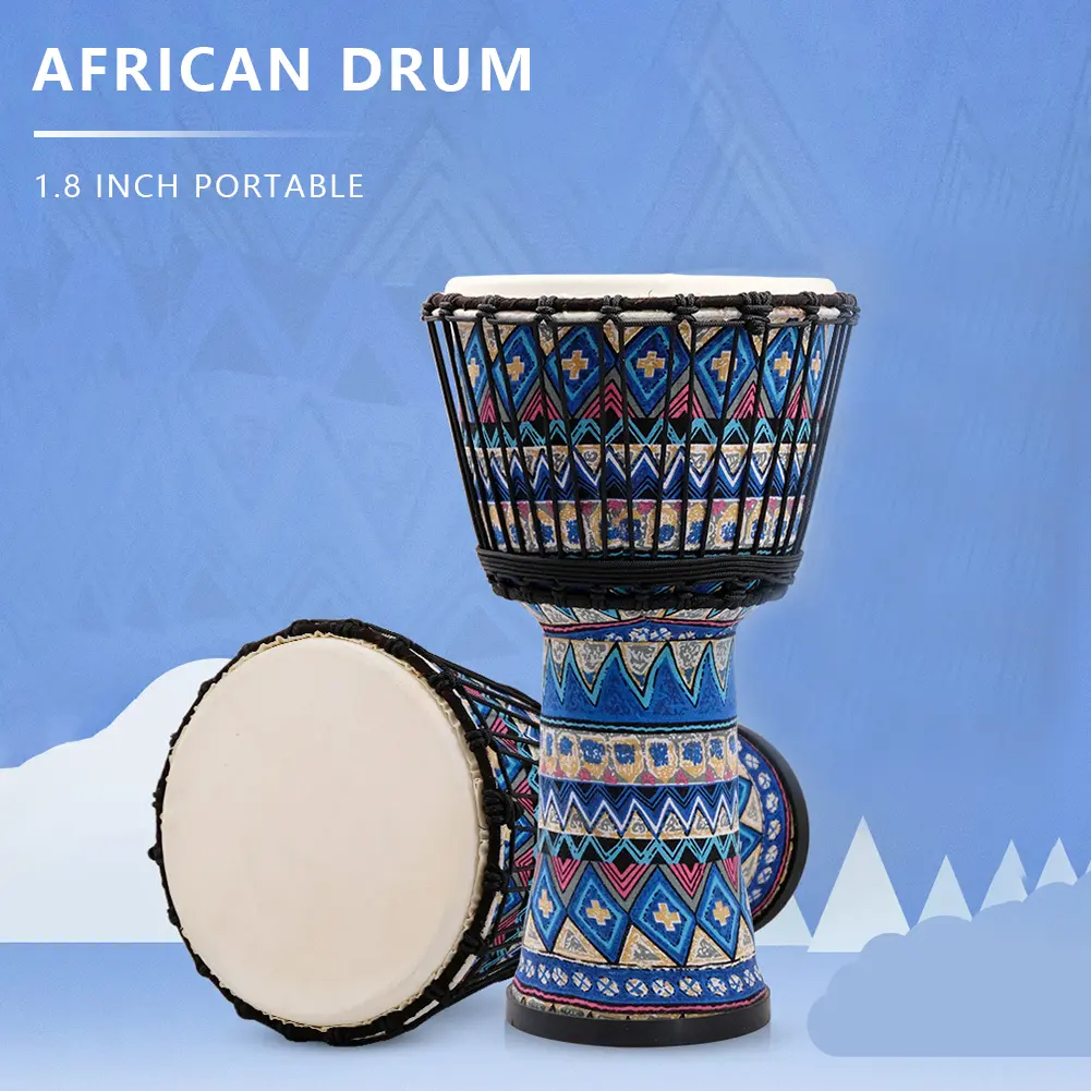 Goatskin Drumhead African Drum Colorful Art Patterns 8inch Hand Drum Congo Drum Great Gift for Beginners Adults and Kids