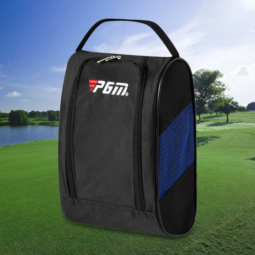 Unisex Golf Shoe Carrier Bags Portable Nylon Travel Shoes Carrier Bags with Zipper Hand-Held Ultra-light Sports Accessories