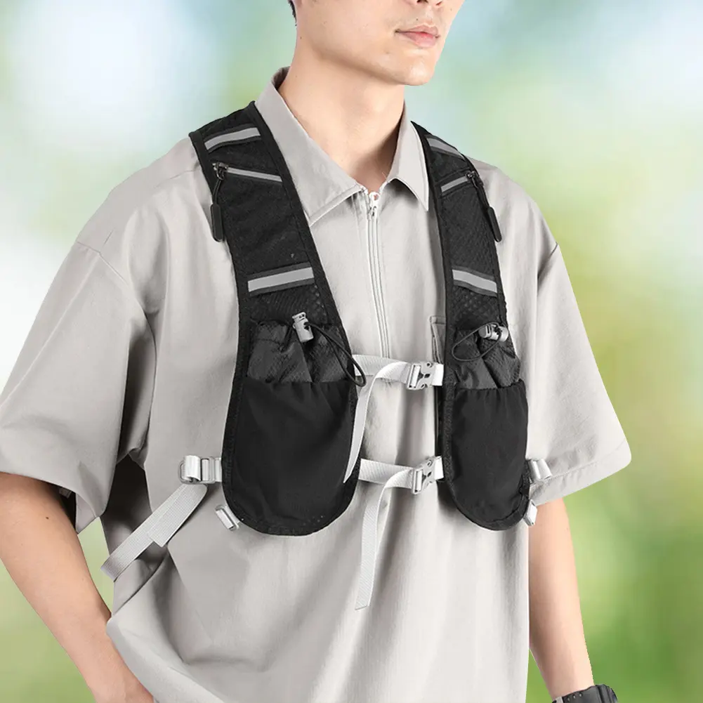 Hydration Running Vest Hiking Vest Pack Multi-pockets Lightweight Cycling Backpack Breathable for Trail Running Marathons