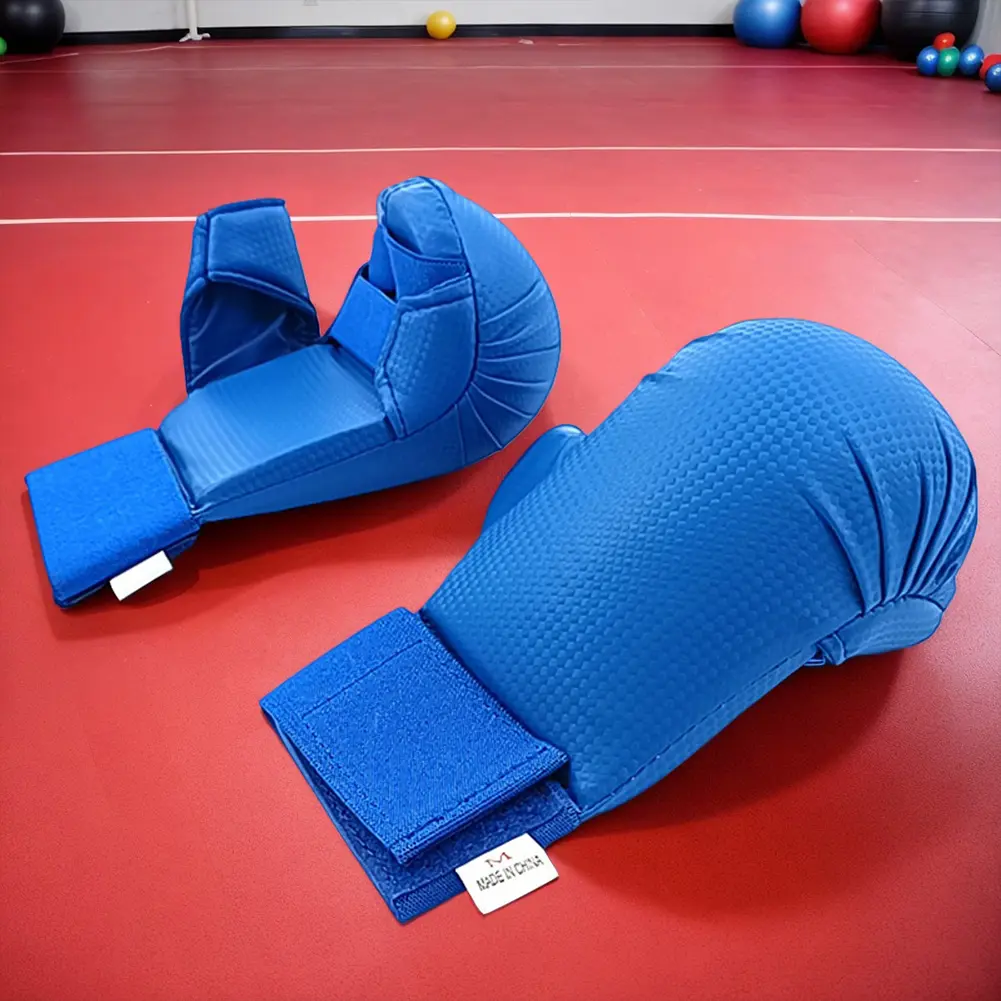 PU Leather Karate Gloves Taekwondo Protector Pads Thickened Karate Sparring Mitts Gloves Non Slip Ergonomic for Adults Kids