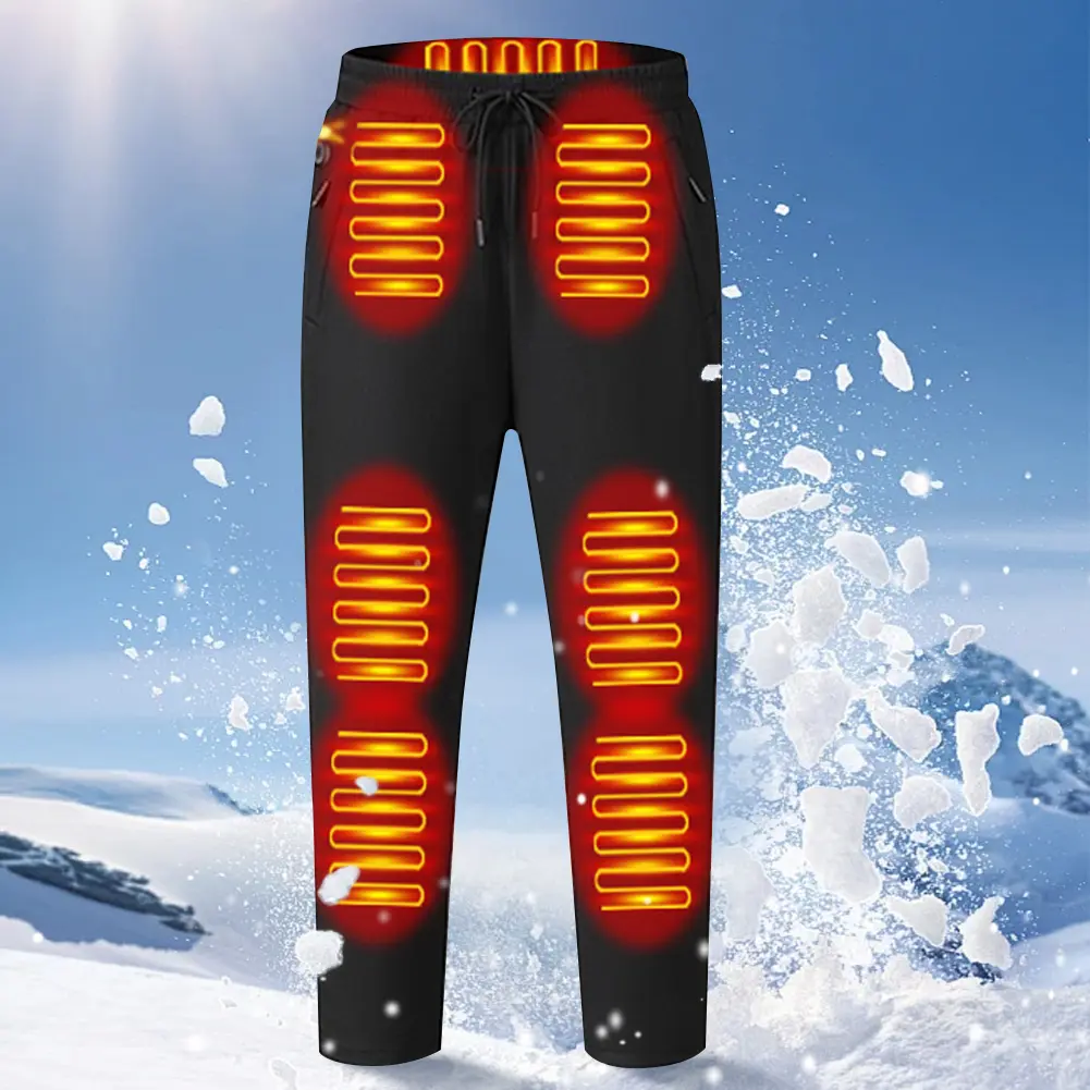 Heating Pants for Men Women Elastic Waist USB 5V Thermal Pants 12 Heating Zone Heated Trousers for Skiing Fishing Motorcycle