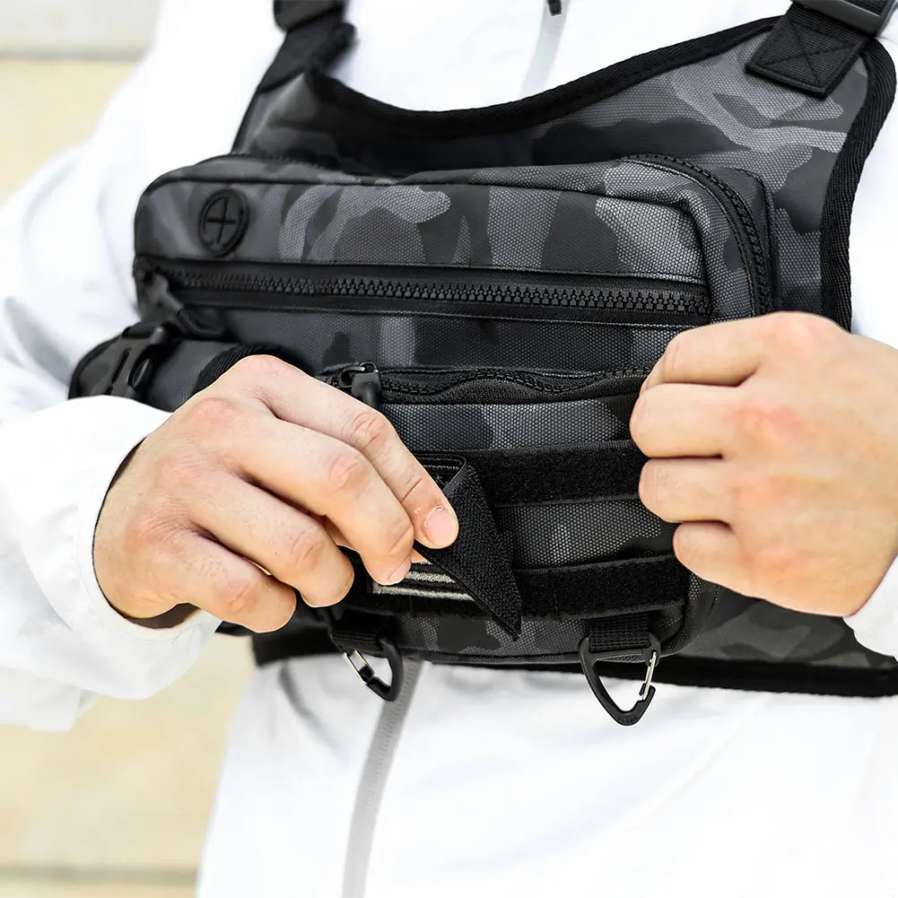 Running Vest Bag Adjustable Strap Fashion Sport Backpack Large Capacity Streetwear Chest Bag for Running Travel