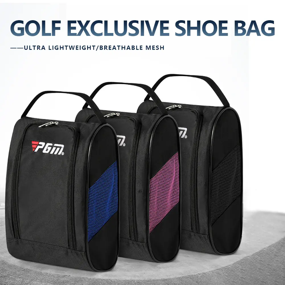 Unisex Golf Shoe Carrier Bags Portable Nylon Travel Shoes Carrier Bags with Zipper Hand-Held Ultra-light Sports Accessories