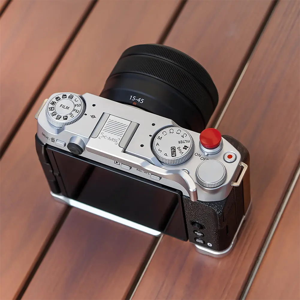 Thumb Grip with Shutter Release Button Built-in Silicone Pads Hot Shoe Cover Thumb Up Grip for Fujifilm X-M5 Camera Accessories