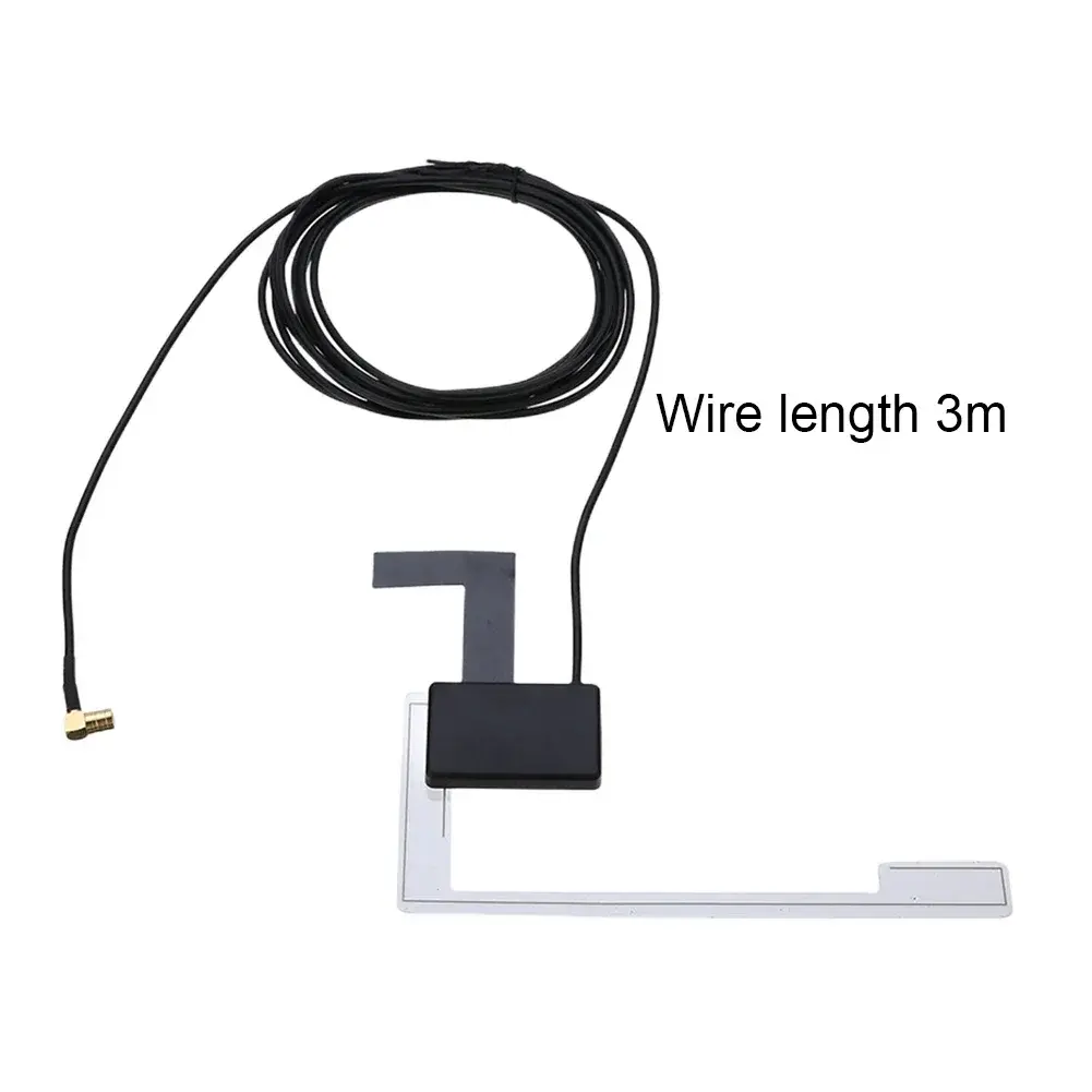 Active DAB Aerial with SMB Adapter Window Roof Windshield Antenna Hidden Adhesive Radio Stereo Receiver for Auto ATV Car Truck