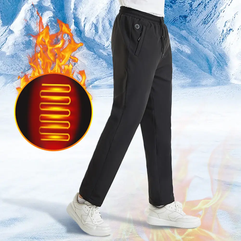 Heating Pants for Men Women Elastic Waist USB 5V Thermal Pants 12 Heating Zone Heated Trousers for Skiing Fishing Motorcycle